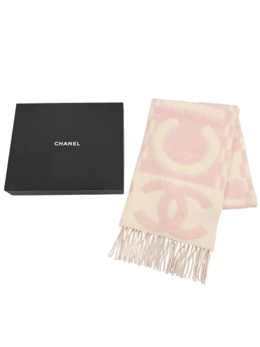 Chanel Cashmere Silk CC Logo Scarf